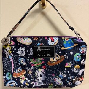 tokidoki x Ju-Ju-Be Black Multicolor Space Print Wristlet